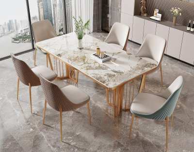 现代大理石餐桌椅组合3D模型下载